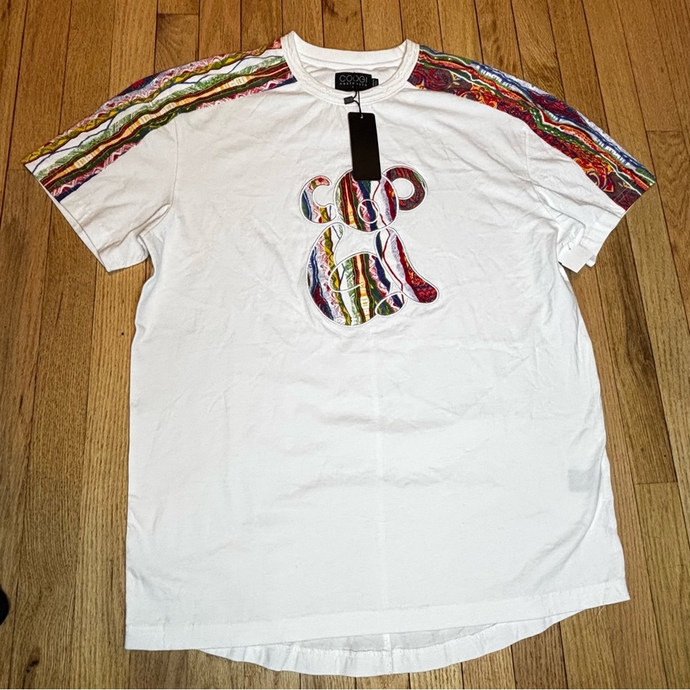 Coogi Men's White Multicolor Graphic T-Shirt